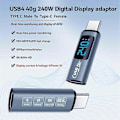 Miniatyrbild 3 av 5: USB C OTG Adapter Typ C till USB Typ-C 40Gbps 240W Digital Display OTG Adapter Dataöverföringsadapter