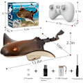 Miniatyrbilde 5 av 5: Badeleker Fjernkontroll Hai Båt, 2.4g Høy Simulering Stingray Undervanns Dyre Vannleker For Barn Alder 8-12, Gutter Jenter Gaver