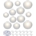 Miniatyrbilde 1 av 5: 12 stk. Papirlanterner, 6\" 8\" 10\" 12\" Runde Papirlanterner med LED-lanterne Lys for Innendørs og Utendørs Dekorering