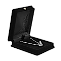 Miniatyrbild 4 av 4: 1 x Halsbandskedja i Sammet Smyckesdisplay Förvaringsbox Presentfodral Hållare Organizer---Svart