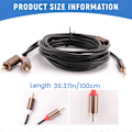 Miniatyrbillede 4 af 5: Jack 3,5 mm til 2 RCA Audio Kabel Han til Han RCA Adapter 1 m