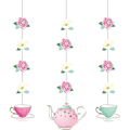 Miniatyrbillede 1 af 2: Creative Converting Floral Tea Party Hængende Dekorationer, 3 Multi Farver$creative Converting Floral Tea Party Hængende Dekorationer, 3 Multi Farver, Flora