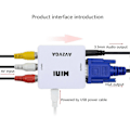 Pikkukuva 5 / 5: AV (RCA) - VGA -ääni- ja videomuunnin, tukee resoluutiota 1080p / 720p, 3,5 mm ääniliitäntä