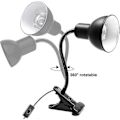 Miniatyrbild 5 av 5: Sköldpadds Värmelampa För Reptil Akvarium, Sköldpadda Med 2 Uva Uvb Glödlampa Baklampa Justerbar 360 Grader Rotationsklämma För Sköldpadda Orm Akvarium