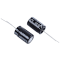Miniatyrbillede 5 af 5: 10 stk. 22uF 400V 105C Elektrolytkondensatorer Sort 13mm x 21mm