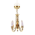 Miniatyrbillede 5 af 5: 1:12 Dukkehus Mini 4 Arm Loftlampe Lysekrone LED Lampe Væglampe Model Boligindretning Dukkehus Dec