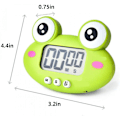 Miniatyrbillede 4 af 4: JUSTUP Nedtællingstimer Digital Kogetimer med Magnetisk LCD Stor Skærm Visuel Ur Hængbar Alarmur --- Grøn Frø