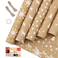 Miniatyrbild 1 av 5: Presentpapper, för jul födelsedagsfest presentpapper set med 5 papper, presentinslagning
