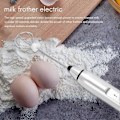 Miniatyrbilde 5 av 5: Passer for Oppladbar Elektrisk Melkeskummer Med 2 Visper, Håndholdt Skummaskin For Kaffe, Latte, Cappuccino-FO SHAN RAN WANG