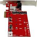 Miniatyrbild 3 av 4: 2x M.2 NGFF SSD RAID-kontrollerkort plus 2x SATA III-portar - PCIe - Tvåfacks PCI Express M.2 RAID-kort plus två SATA-portar (PEXM2SAT3422)