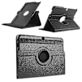 Miniatyrbillede 1 af 3: Sort Litchi Læder 360 Graders Roterende Stand Case Til Samsung Galaxy Tab 4 10.1 T531 T530 T535