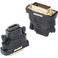 Pikkukuva 1 / 5: DVI - HDMI, Kaksisuuntainen DVI (DVI-D) - HDMI uros-naaras -sovitin kullatulla johdolla, 2 kpl