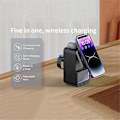 Miniatyrbillede 2 af 5: 15W 5 i 1 Oplader Magnetiske Natlamper Bluetooth Højttaler Sort
