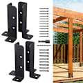 Miniatyrbillede 3 af 5: 4 stk. Justerbare dækstolpeankerbasebeslag Hegn til Pergola Hegn Rækværk Postkasse Pavillon Gar