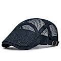 Miniatyrbilde 1 av 3: Ivy-hatt for menn, sommerhatt, pustende mesh, ensfarget beret, Newsboy Gatsby-hatt Blue