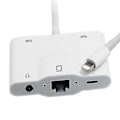 Miniatyrbild 3 av 5: Lightning till RJ45 Ethernet LAN Trådbunden Nätverksadapter 5 i 1 USB OTG LAN RJ45 Ethernet 3,5 mm Hög Hastighetskonverterare