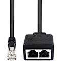 Pikkukuva 3 / 5: (1 pari) Rj45 1 uros - 2 naaras -adapteri Ethernet Lan -kaapelin jatkamiseen Cat. 5/6. Surffaa verkossa samaan aikaan