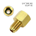 Miniatyrbillede 3 af 5: Holdbar Adapter 1/4 SAE AG X G 1/4 IG Til Kvælstof Trykreducer På Aircondition Slange Messing Korrosionsbestandig