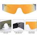 Miniatyrbilde 3 av 4: Trendy Rammeløse Futuristiske Wrap Around Solbriller Kvinner Menn, Cyberpunk Visir Solbriller Shades Mote Briller