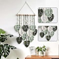 Miniatyrbild 4 av 5: Makramé Väggbonad Handgjorda Hemdekorationer Boho Makramé Tapet Vävda Väggbonader Löv Fjäder Väggdekoration