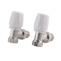 Miniatyrbillede 1 af 5: Termostatisk radiatorventil 2 stk. 15 mm x 1/2 tomme termostatisk vinkel TRV termostatisk radiatorventil f