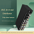 Miniatyrbild 3 av 5: 4-vägs AV-splitter 1 in 4 ut Komposit AV-splitter EU-kontakt