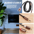 Miniatyrbillede 5 af 5: Jack 3,5 mm til 2 RCA Audio Kabel Han til Han RCA Adapter 1 m