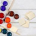 Miniatyrbild 5 av 5: Trä Squares Koppmuggunderlägg Trähantverk Former Blanks Oavslutade Chock Trä för DIY Hantverk Bröllopsdekorationer Julpynt