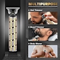 Miniatyrbillede 2 af 5: Hårtrimmer til mænd, trådløs skægtrimmer hårklippere til mænd, elektrisk barbermaskine Zero Gapped Razor T Blade Liners Outline Edgers Grooming Kit, gave