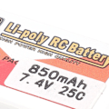Miniatyrbild 2 av 4: 850mAh 25C LiPolymer Lipo Uppladdningsbart Batteri JST Kontakt - 7.4V för RC Bilar Båtar Helikopter