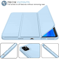 Miniatyrbilde 4 av 5: iPad Pro 12.9 tommer 5. generasjon / 4. generasjon (2021 og 2020) Kompatibelt Smart Sleep-modus Penneholder PU Lærbelagt Premium Nettbrettdeksel (Lyseblå)