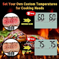 Miniatyrbillede 3 af 5: Tp16 Digitalt Madlavningstermometer med Stort LCD-Display til Røgeovn, Køkken, Godbidder, BBQ Grill Termometer med Timer og Rustfrit Stål Tempe