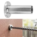 Miniatyrbild 2 av 5: Skyddshylsor i rostfritt stål för 1/8 tums vajerräcke, trästolpar, DIY-balustrad T316 marinkvalitet 55-pack