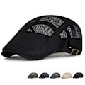 Miniatyrbild 2 av 3: Ivy Hatt för Män Sommarhatt Andningsbar Mesh Enfärgad Basker Newsboy Gatsby Hatt Grey