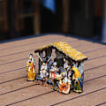 Miniatyrbillede 3 af 4: Det Virkelige Julekrybbesæt, Julekrybbesæt Stald, Julekrybbe i Resin Jesu Kristi Fødsel Dekoration Til Kontor Studie Stue Skrivebord Boo