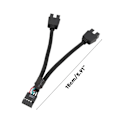 Miniatyrbild 3 av 5: Moderkort USB 2.0 9-Pin Header 1 Till 2 Förlängningshubb Splitter Adapter Konverterare Js