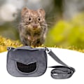 Miniatyrbillede 3 af 5: Grå Flanel Bærbar Åndbar Kæledyr Hamster Transporttaske Udgående Taske til Små Kæledyr Marsvin Egern ChinchillaM