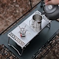Miniatyrbillede 2 af 5: Multifunktionel Sammenklappelig Bålgryde Bærbar Rustfri Stål Camping Grillrist Gasovn Stativ