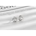 Miniatyrbilde 5 av 5: Sterling Silver øredobber for kvinner, Sølv Blomst Cubic Zirconia Hypoallergen Helix Brusk Øredobber Smykker Gaver til Jenter (Sølv, Gull, R