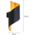 Miniatyrbillede 2 af 5: Moderne Indendørs Væglampe 10w Udendørs Spiral Op Ned Metal 3000k Varm Hvid Led (sort)