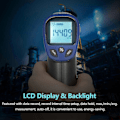 Miniatyrbillede 3 af 4: 2.5-99999rpm Digital Laser Tachometer Håndholdt Omdrejningstæller Hastighedsmåler Med Baggrundsbelyst LCD-display Til Motormaskine Drejebænk