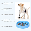 Miniatyrbillede 3 af 5: Langsom Foderskål til Hunde, Langsom Fodring Skridsikkert Design Sjov Interaktiv Foderskål Katte og Hunde, Fremmer Sund Spisning og Langsom Fordøjelse (blå)