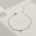 Pikkukuva 5 / 5: Hopea Anklet-Rannekkeet, 925 Hopeapinnoitettu Charm Dainty Layer Anklets Naisille Trendikäs