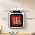 Miniatyrbilde 3 av 5: Bærbar Varmeovn, 800W Keramisk Plug-in Varmeovn, Elektrisk Vifteovn med Fjernkontroll, 12T Timer, LED-Display, 2 Varmeinnstillinger-Sa