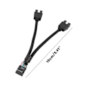 Miniatyrbild 3 av 5: Moderkort USB 2.0 9-stifts Header 1 till 2 Förlängningshub Splitter Adapter Konverterare Js