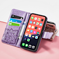 Miniatyrbillede 4 af 5: PU Læder Stativ Kortholder Strap Flip Cover til iPhone 14