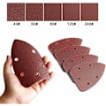 Pikkukuva 2 / 5: 50 kappaleen hiekkapaperiarkkipakkaus, hiekkapaperi, 5 reikää - 90 x 140 mm - Hiontakolmiot - 10 x karkeus 40/60/80/120/240 - Black and Decker -kolmiohiomakoneelle