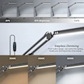 Miniatyrbillede 2 af 7: LED-skrivebordslampe med klemme, svingbar skrivebordslampe, justerbart skrivebord