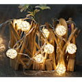 Miniatyrbild 1 av 2: 20LED Rattan Ball String Lights Romantisk Dekorativ Ljusslinga för Utomhus Inomhus
