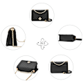 Miniatyrbild 3 av 7: Kvinnors lilla axelväska - Kedjeväska axelväska crossbody väska - Lingge väska axelväska kväll väska stad väska läder solid multifunktionell väska